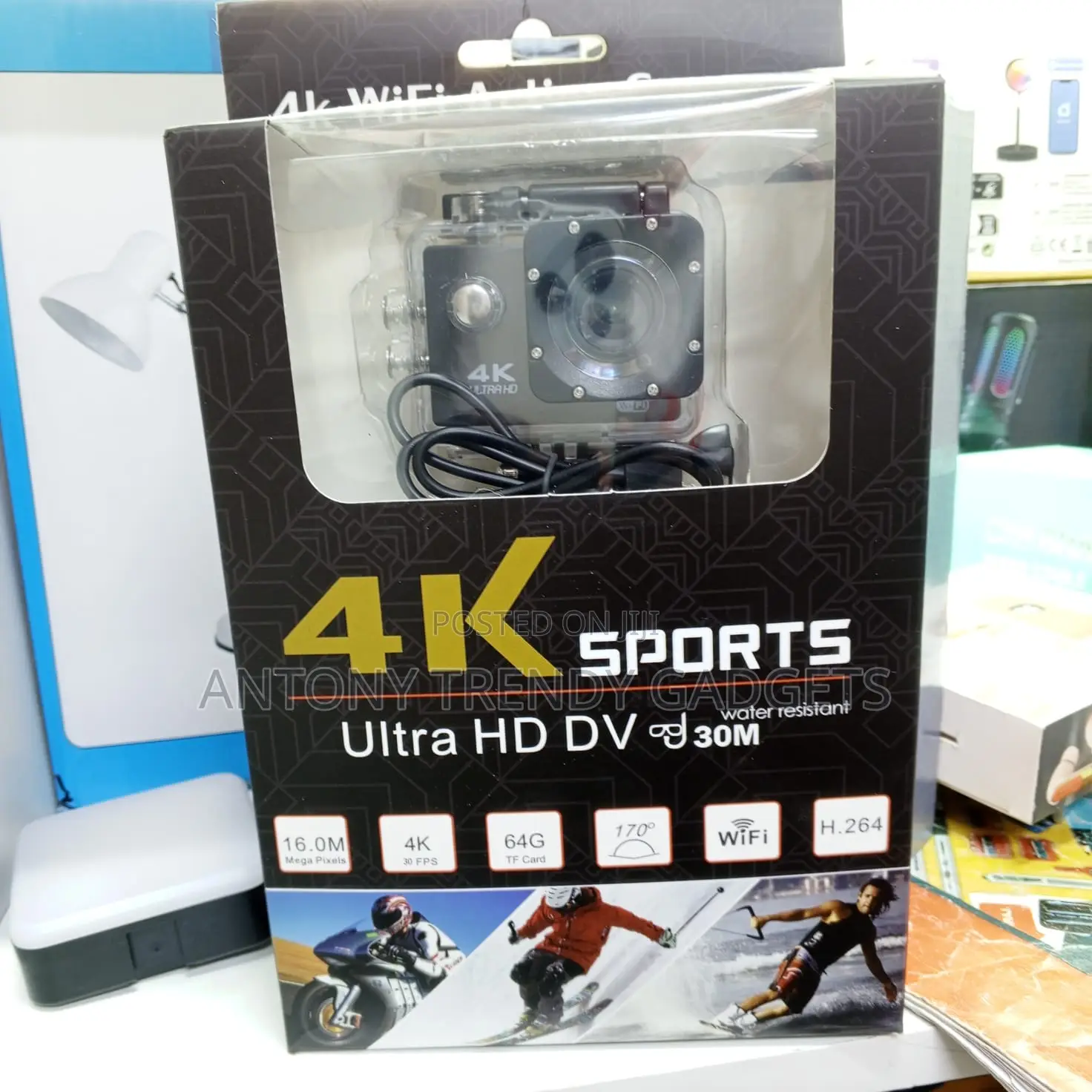 4k Hd Action Camera With 170° Ultra Wide Lens + Wifi Sharing