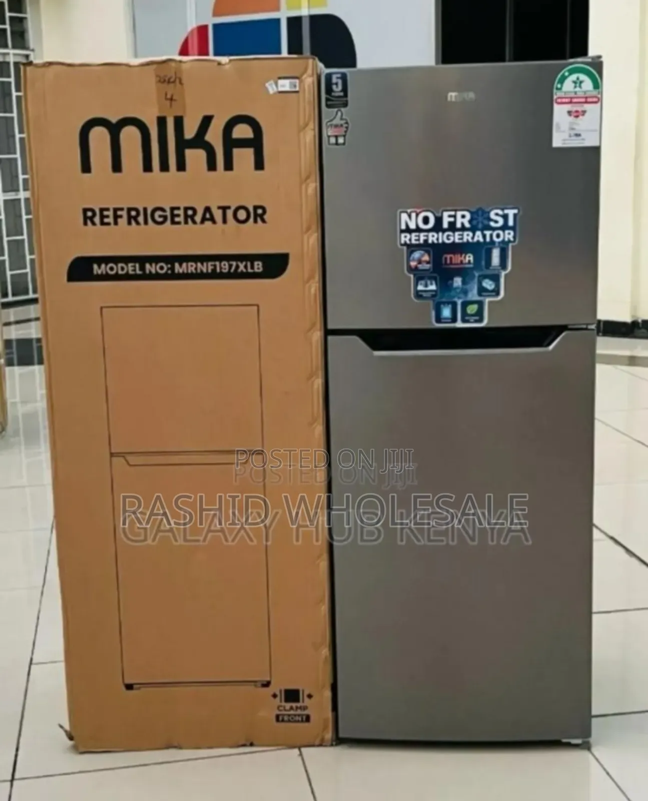 Colour Grey- Mika 197l Refridgerator No Frost. New