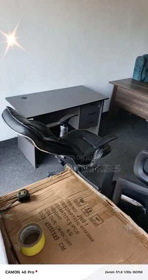 1.2 Mtrs Office Desk Gray Desk+ C35 Executive Office Chair