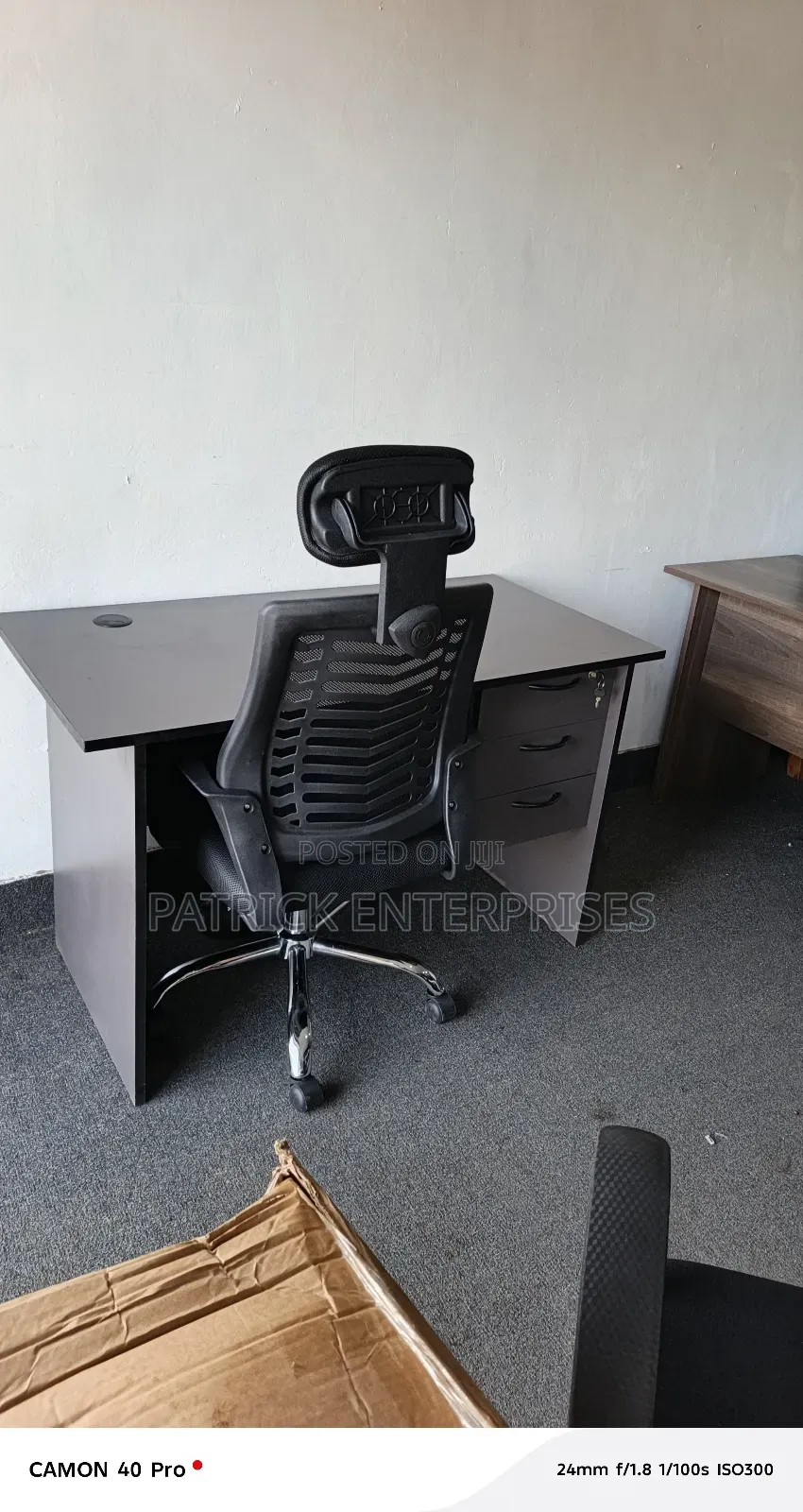 1.2 Mtrs Office Desk Gray+ Ergonomic Office Headrest Chair