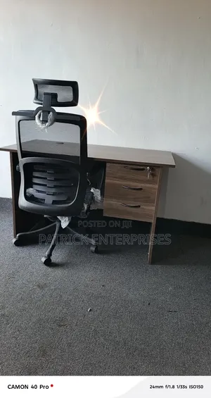 1.2 Mtrs American Office Desk+ Ergonomic High Back Chair