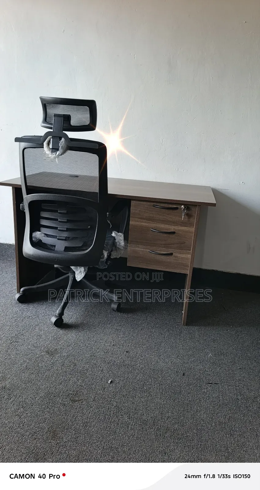 1.2 Mtrs American Office Desk+ Ergonomic High Back Chair