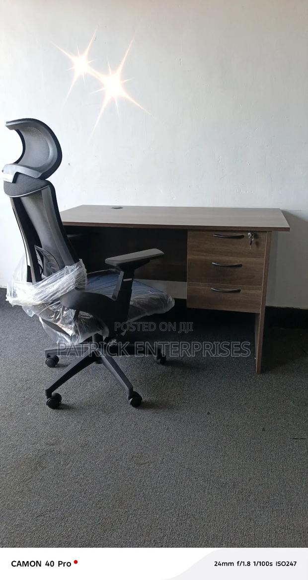1.2 Mtrs American Office Desk+ Ergonomic High Back Office Chair - thumbnail 2