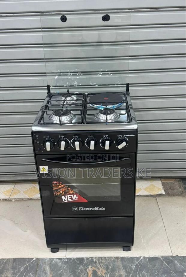 Electromate 3g+1e 50*55cm Standing Cooker (Black) With Electric Oven