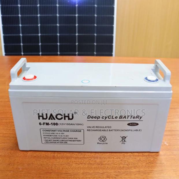 100 Ah - 12v (10hrs) Agm Heavy Duty Solar Battery Suitable for 200w - main view