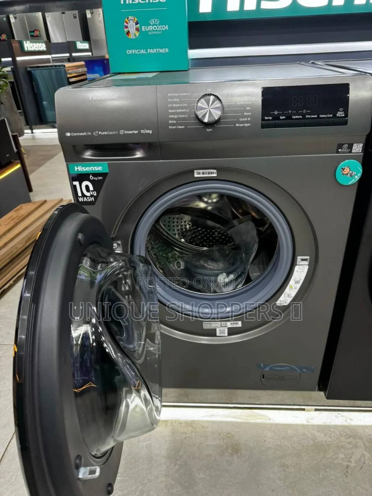 Hisense* Washing Machine Front Load 10.5/6kg Grey Wash Dry Full A