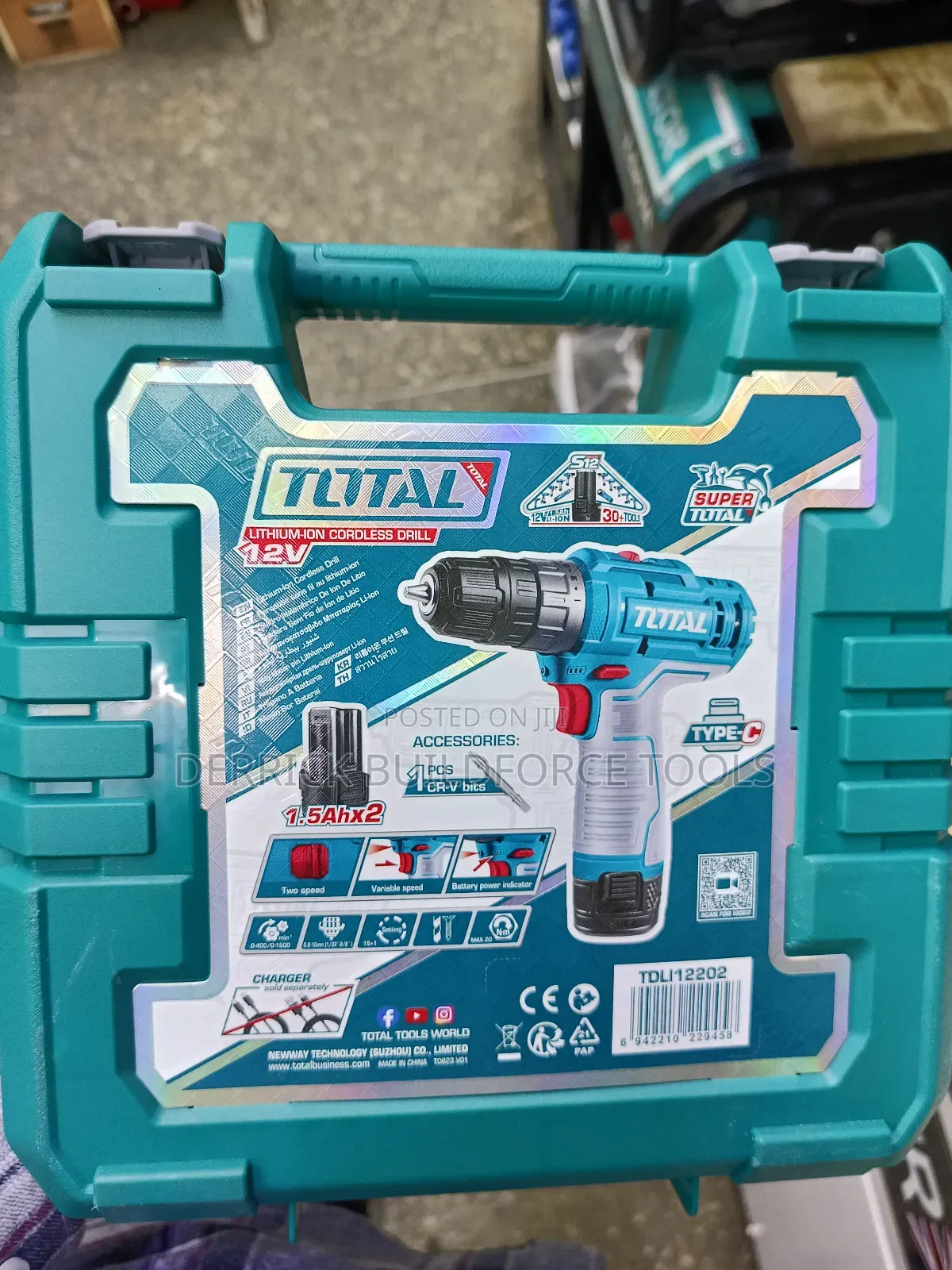 Total Tidli12202 Impact Drill(Charger Sold Separately)2 Batteries.