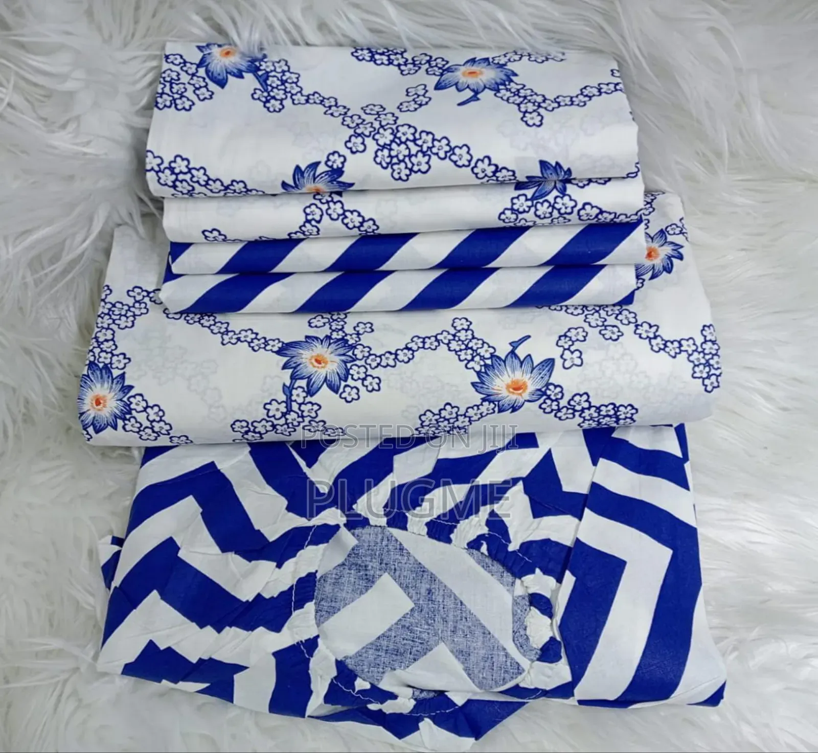 6 in 1 100%Cotton Floral Front Reverse 7×8 Fitted Bedsheets