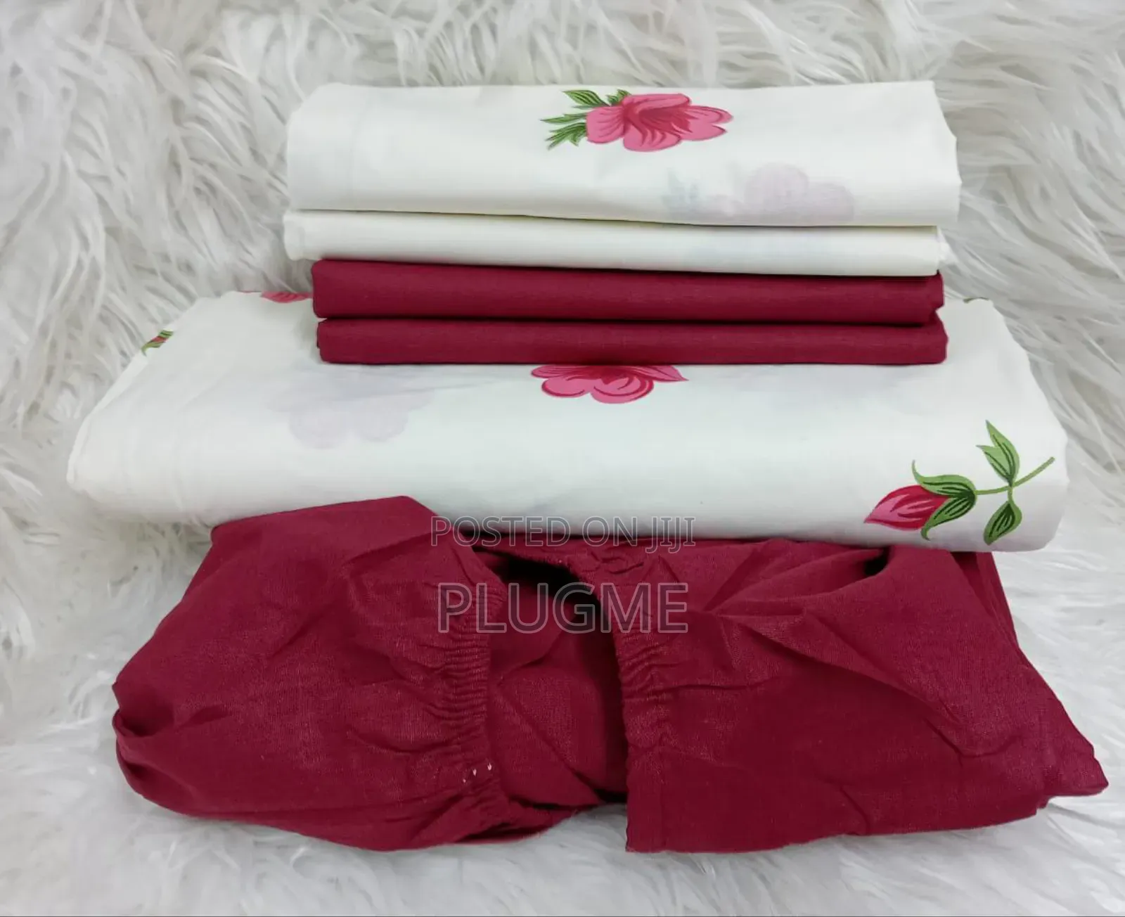 7×8 Mix Match Fitted 
Pair of Pure Cotton Bedsheets With 4pillowcases