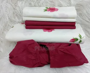 7×8 Mix Match Fitted 
Pair of Pure Cotton Bedsheets With 4pillowcases