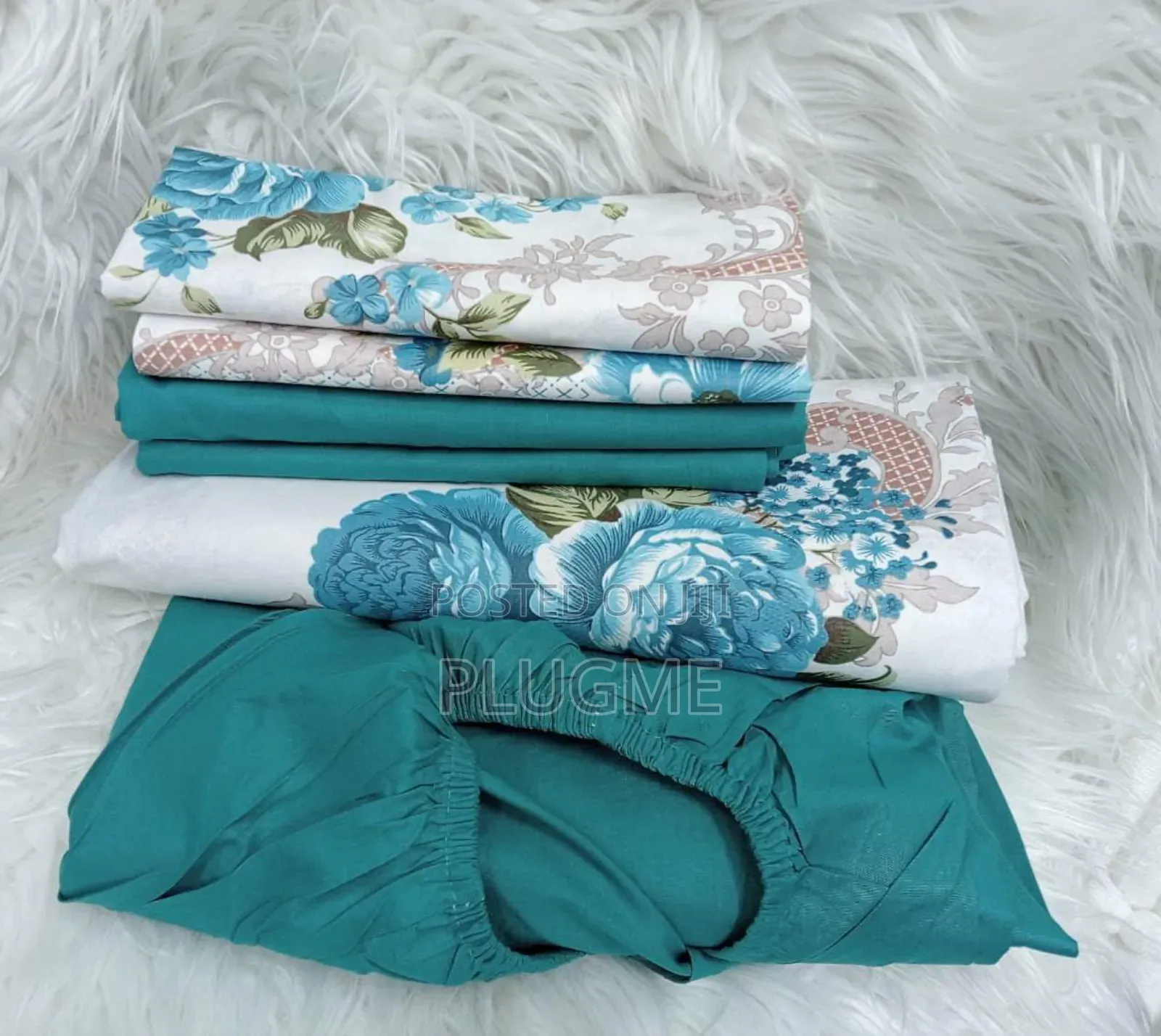 7×8 Mix Match Fitted 
Pair of Pure Cotton Bedsheets With 4pillowcases