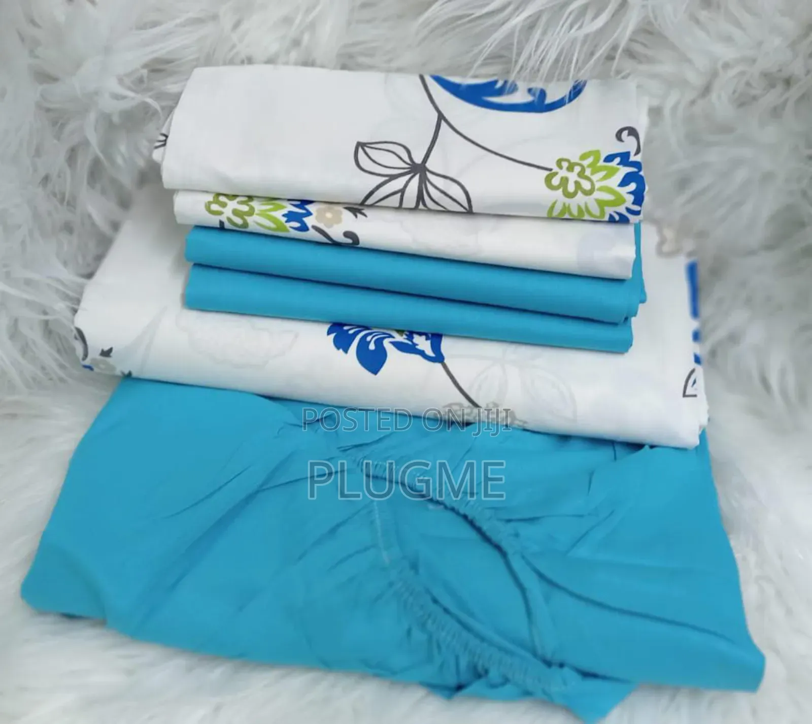 7×8 Mix Match Fitted 
Pair of Pure Cotton Bedsheets With 4pillowcases