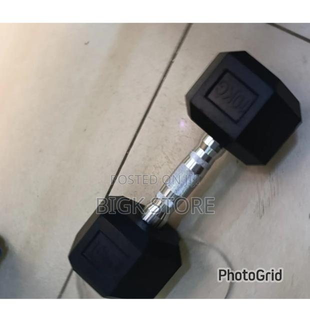 Double Hand 10kg Hexagonal Dumbbell - main view