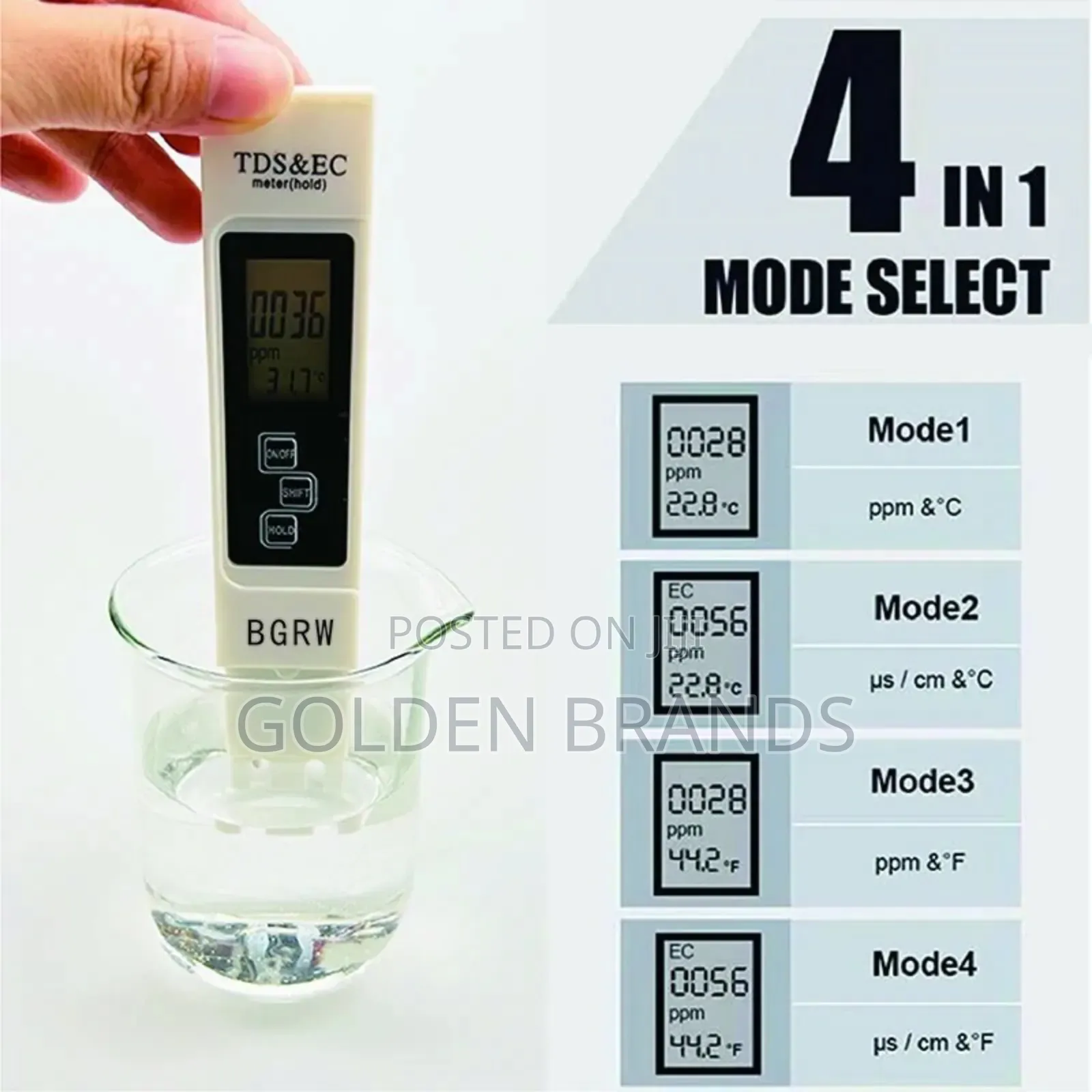 Premium 3-in-1 TDS Ec LCD Water Meter for Fast,Accurate Purity Testing