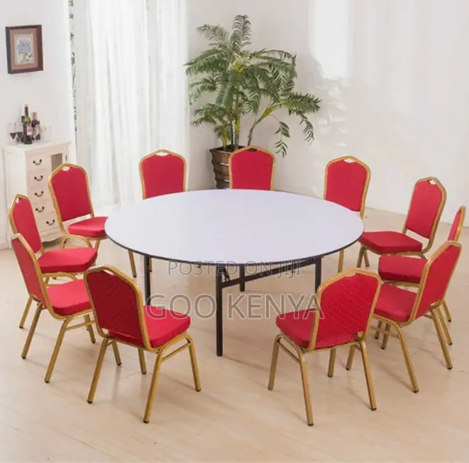 Home Table; Multi-Purpose Round Folding Table Stackable Chairs