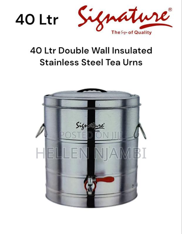 Signature 40 LTR Double Wall Insulated Stainless Steel Tea Urn