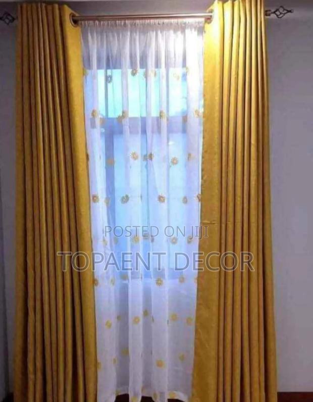 Yellow,Door And Window Quality Window Curtains And White Sheers