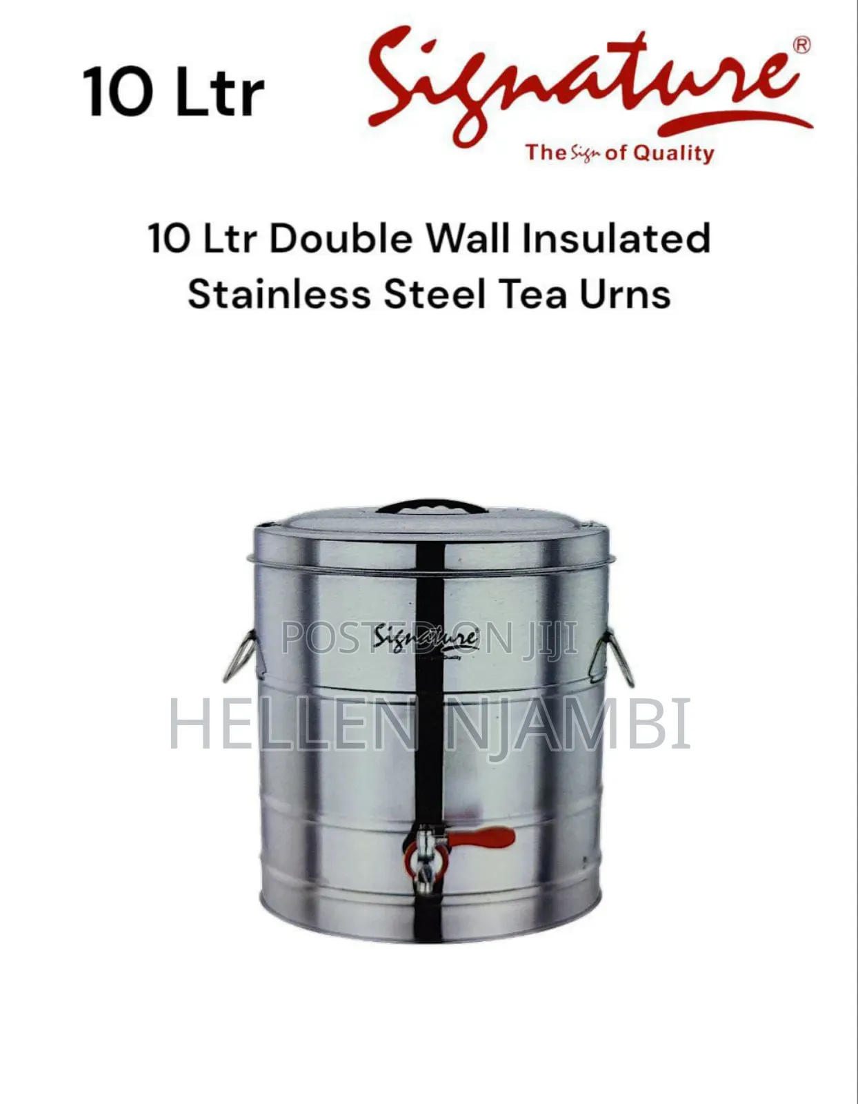 10 LTR Double Wall Insulated Stainless Steel Tea Urn