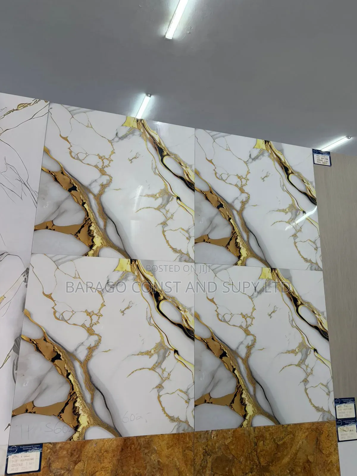 Floor Tiles 60 X 60 Cm/ Golden Strip Tiles