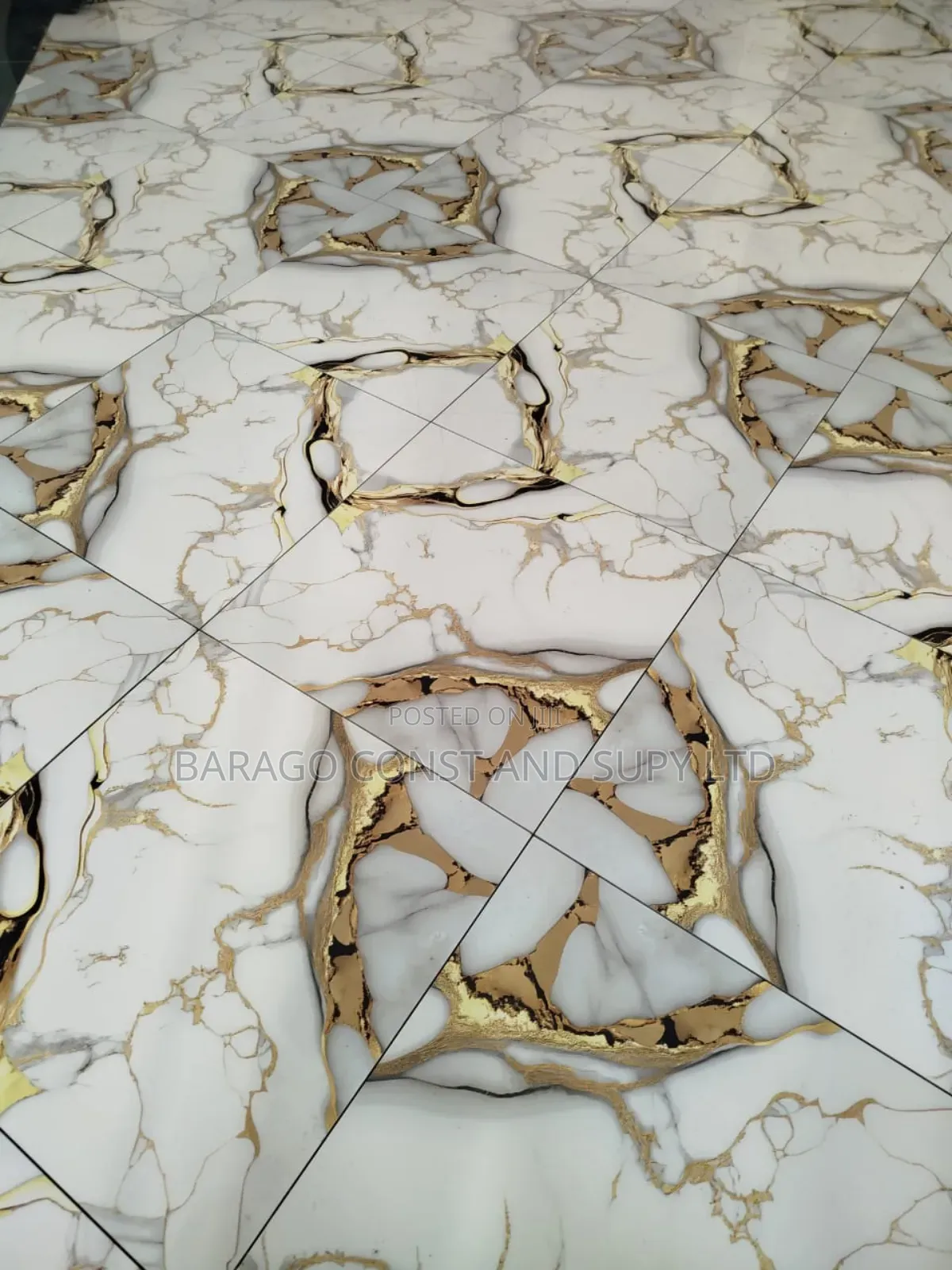 Floor Tiles 60 X 60 Cm/ Golden Strip Tiles