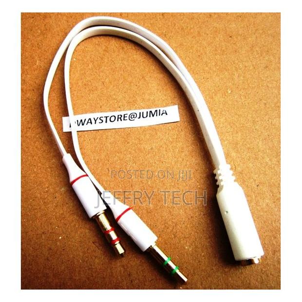 3.5 Headset Adapter Splinter 2male to 1 Female Cable