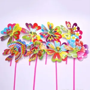 Poly Petal Plastic Garden Pinwheel Windmill Spinner Toy