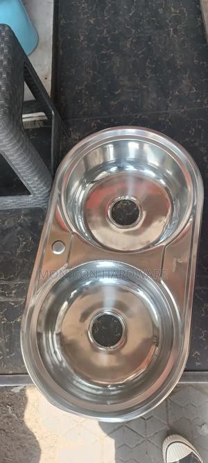 Kitchen Sink Double Bowl Round Shinny - main view
