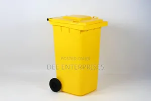 100l Big Size Yellow Dustbins With Wheels (No Pedals)