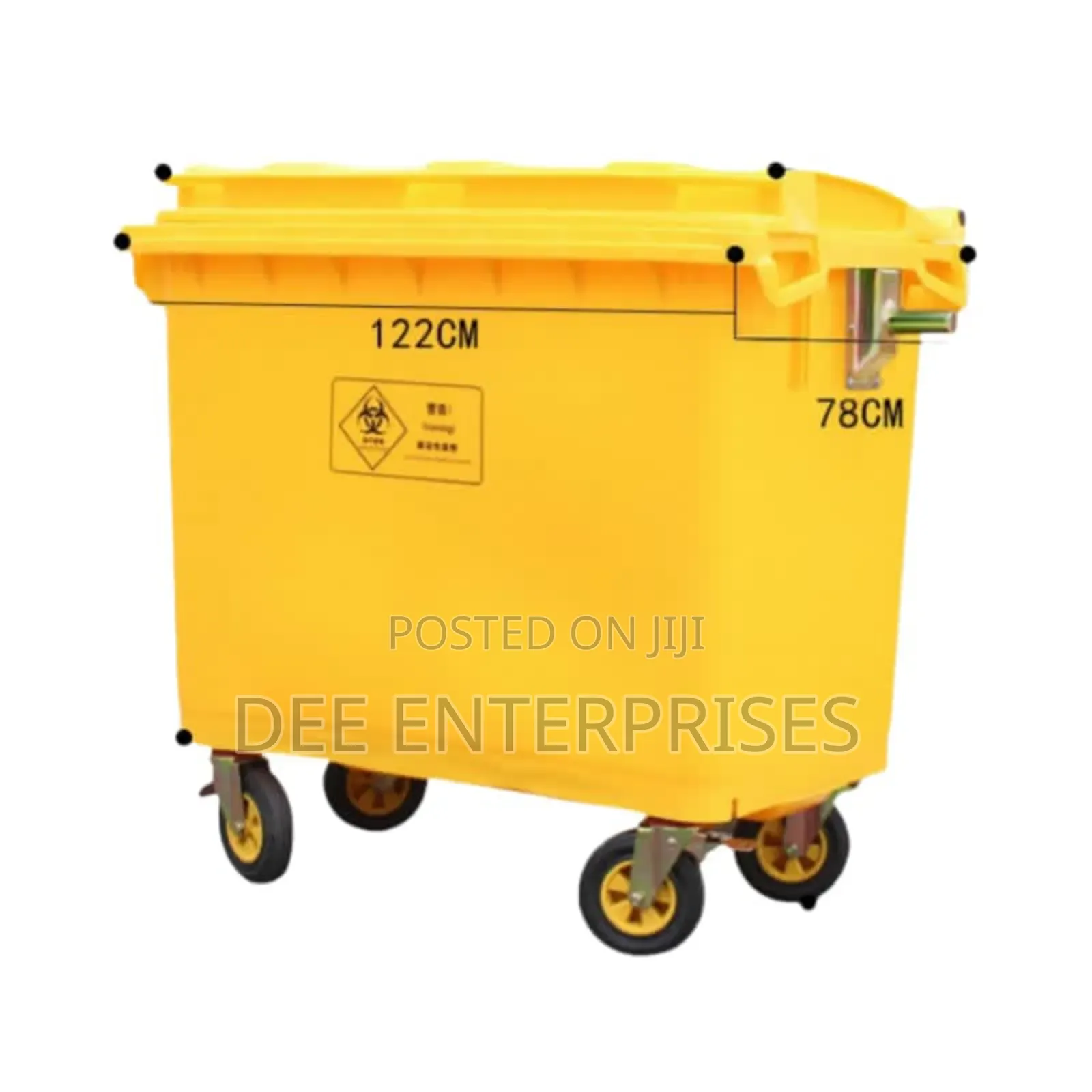 660 LTRS Big Wheelie Yellow Dustbin