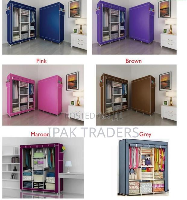 Portable Three Column Fabric Wardrob