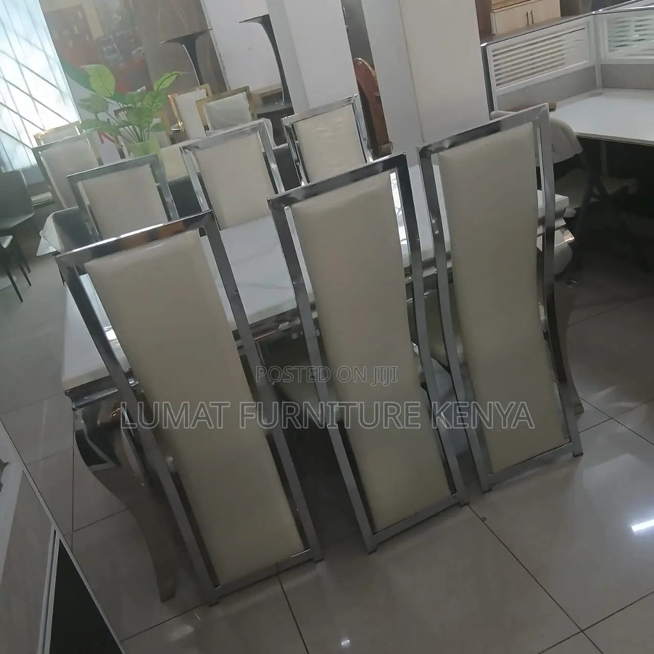 Silver White Dining Seat