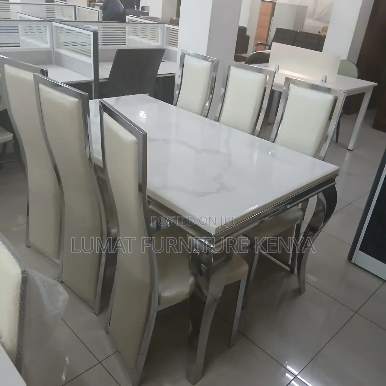 Silver White Dining Seat