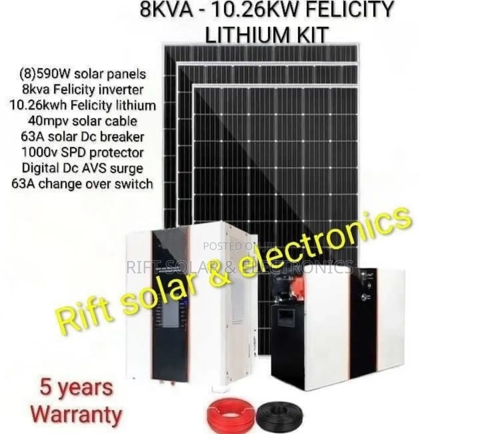 8kva - 10.26kwh Home - School - Office Lithium Off-Grid Solar System