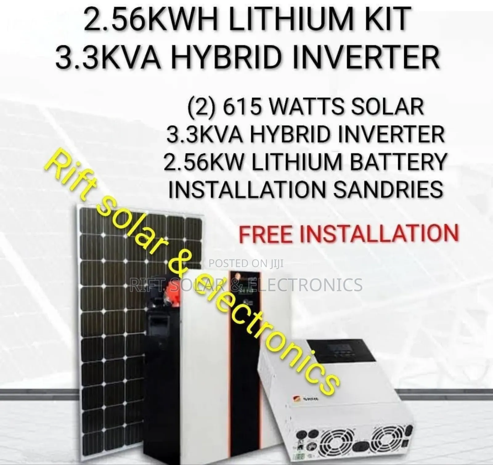 3.3kva - 2.56kwh Lithium Off-Grid Solar Package Home - Office Kit
