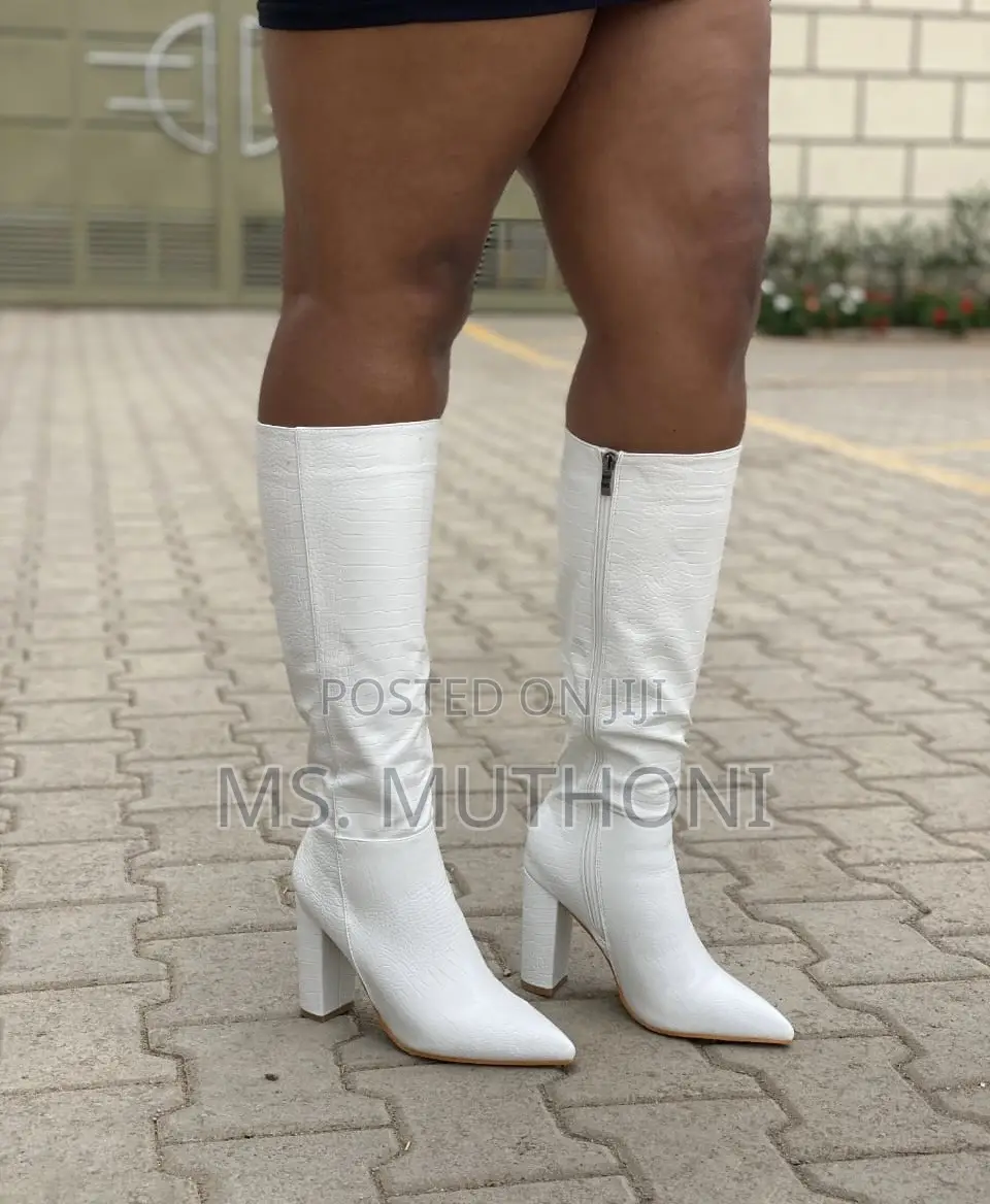 Red Patent Faux Leather Knee-High Boots Size 37-42