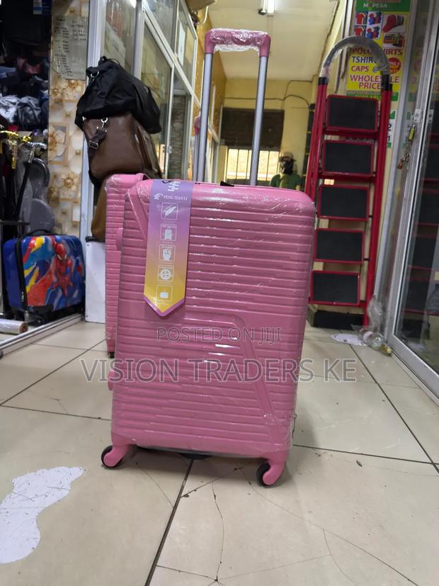 Pink Medium Size Rubber Suitcases Height 60cm - main view