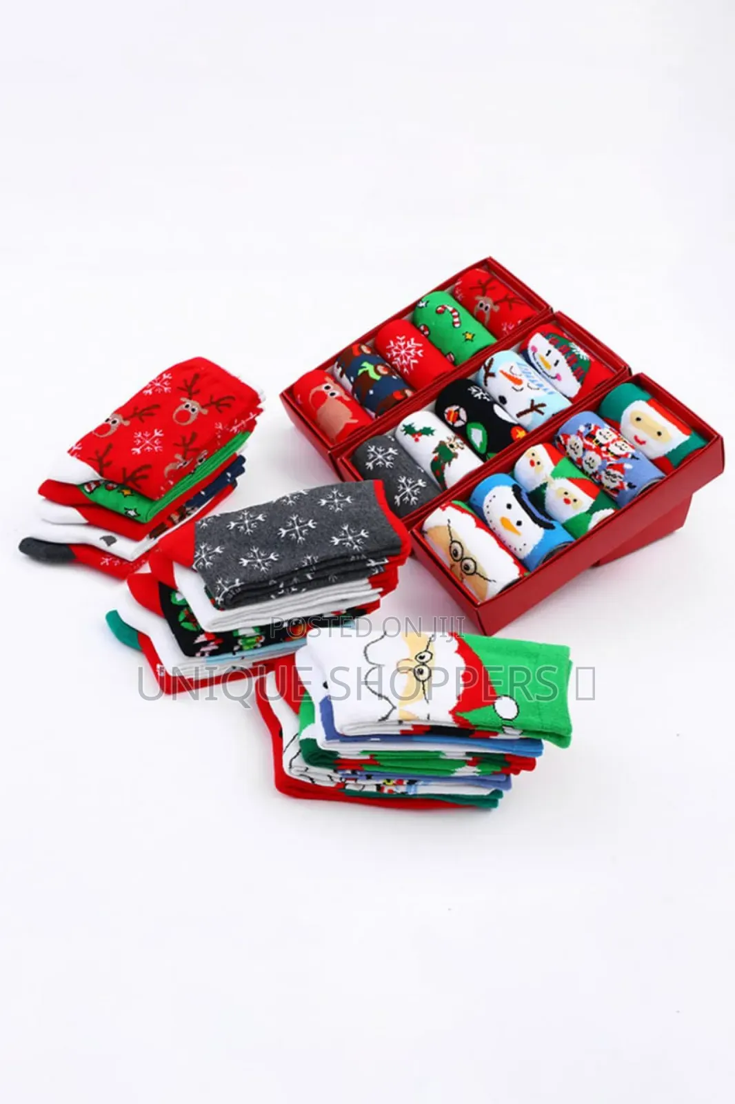 5 PCS Gift Pack Set Christmas Themed Woolen Socks Mid-Tube Socks*