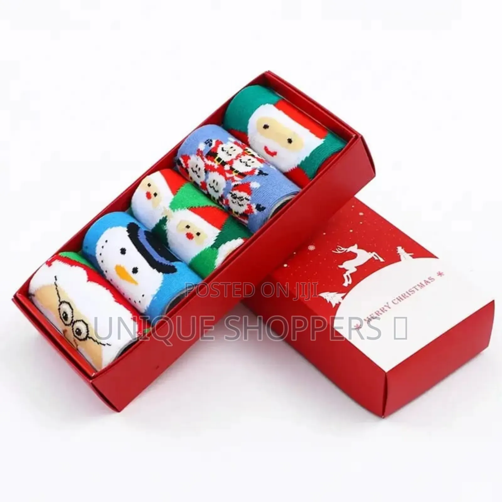 5 PCS Gift Pack Set Christmas Themed Woolen Socks Mid-Tube Socks*