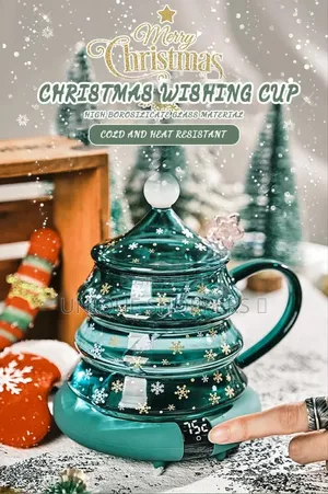 Cute Luxurious Ceramic Santa Claus Christmas Themed Cup Set + Gift Box
