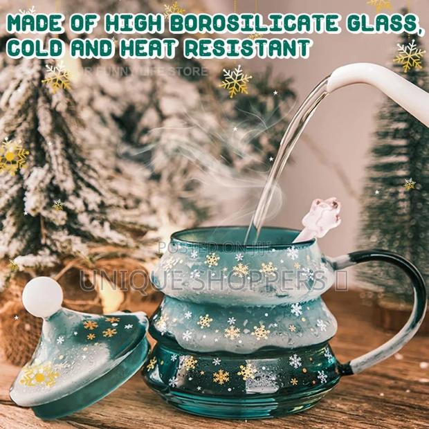 Cute Luxurious Ceramic Santa Claus Christmas Themed Cup Set + Gift Box - thumbnail 3