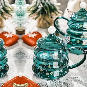 Cute Luxurious Ceramic Santa Claus Christmas Themed Cup Set + Gift Box