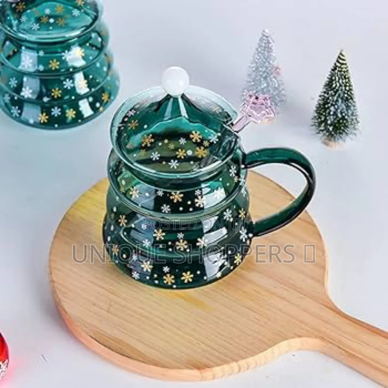 Cute Luxurious Ceramic Santa Claus Christmas Themed Cup Set + Gift Box