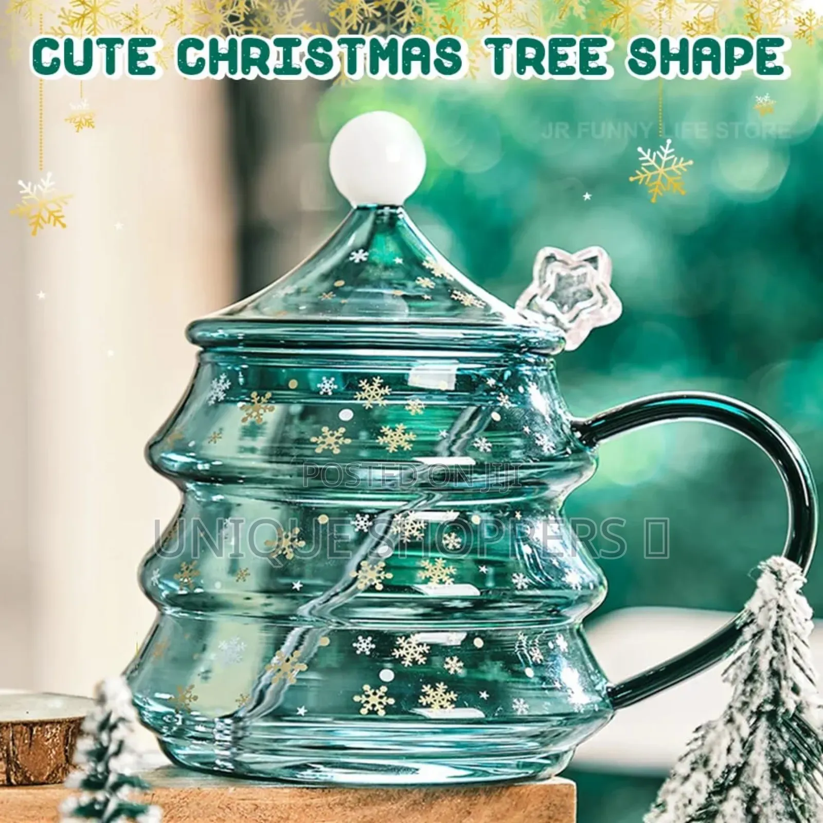 Cute Luxurious Ceramic Santa Claus Christmas Themed Cup Set + Gift Box
