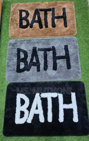Bathroom Embossed Super Absorbent Shaggy Microfiber Tufted Bath Mat