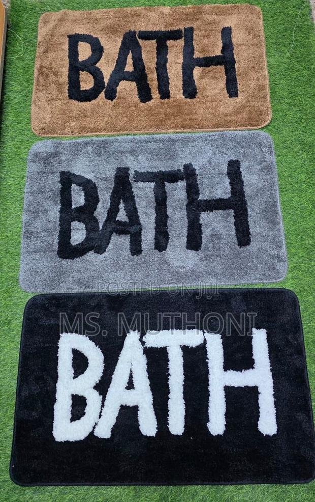 Bathroom Embossed Super Absorbent Shaggy Microfiber Tufted Bath Mat