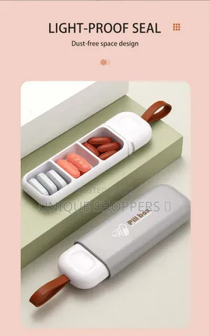 Portable 3 Grid Mini Pill Box With a Loop*