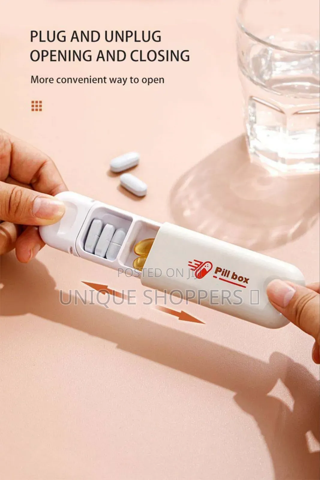 Portable 3 Grid Mini Pill Box With a Loop*