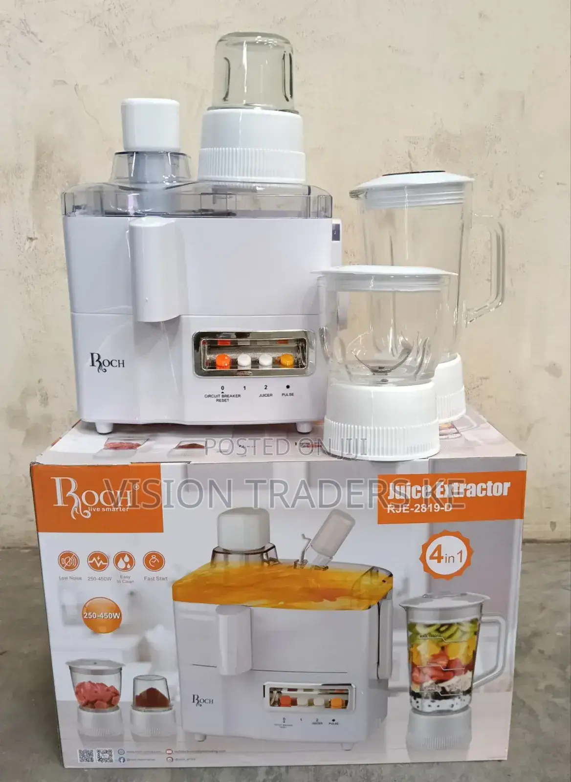 Roch 4 in 1 Juicer -Blender-Grinder and Mill Food Processor