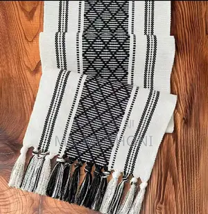 6 PCS Table Mats + Braided Woven Textured Table Runner With Tassels