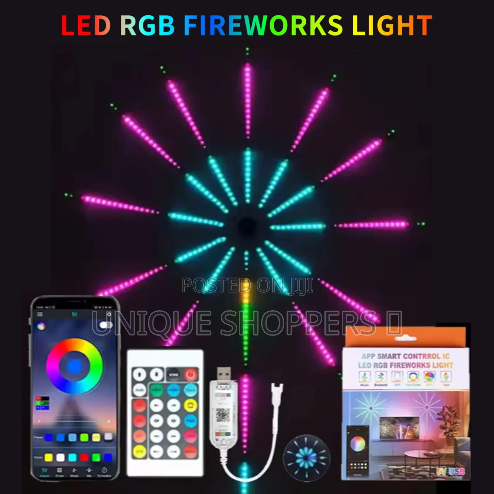 High Quality *Smart Control Ic Led 5v RGB Fireworks Light With Remote